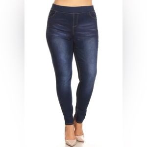 Solid Blue Jeggings - PERFECTLY PLUS